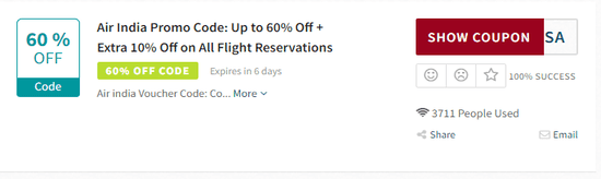 Promo Air India Code