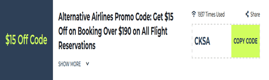 Copy Alternative Airlines Promo Code