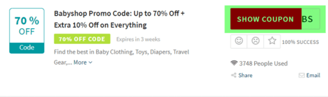 Babyshop Code