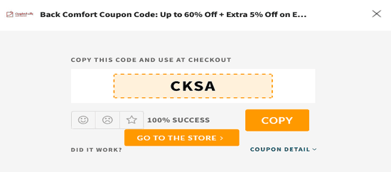 Copy Back Comfort Promo