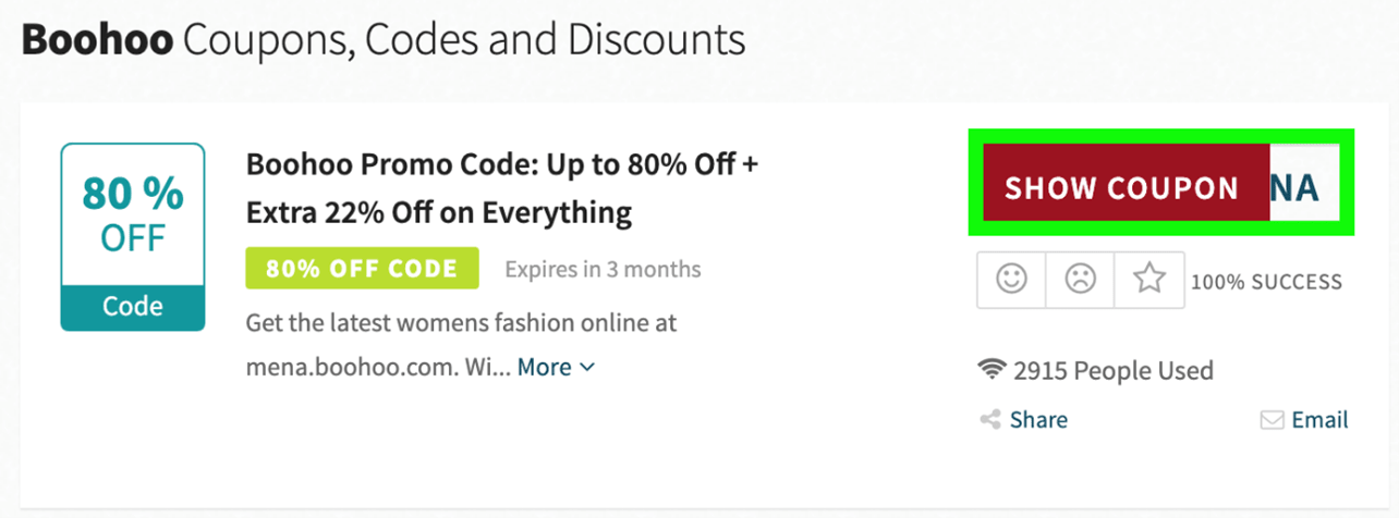 Boohoo Code