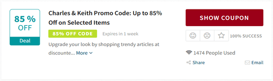 Promo Charles & Keith Code
