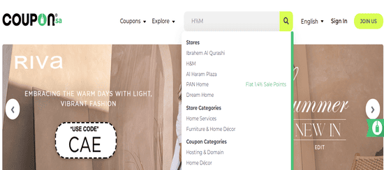 search H&M Coupon