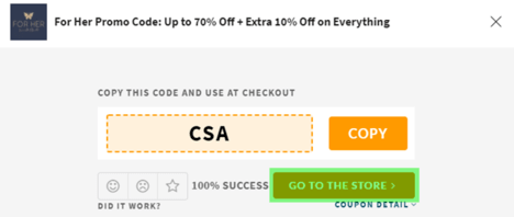 For Her Coupon