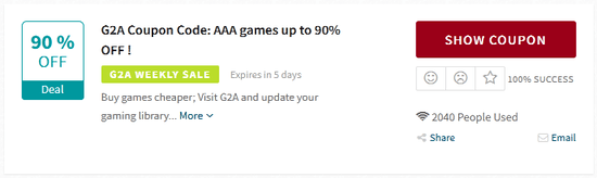 Show G2A Promo Code