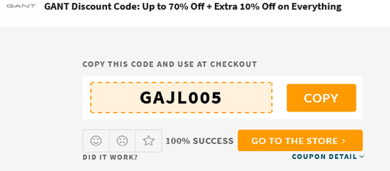 Gant Copy Code