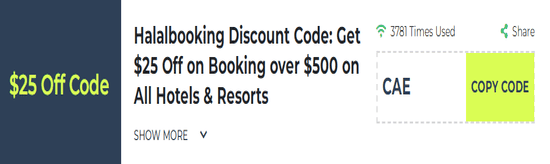 Copy Halal Booking Promo Code