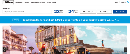 Hilton Official Website