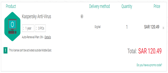 Apply Kaspersky Promo coupon