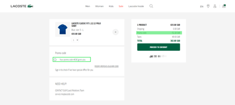 Lacoste Promo Code