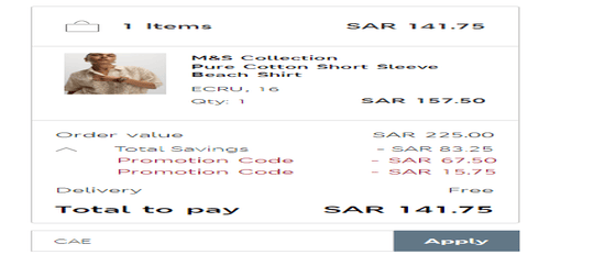 Marks & Spencer Apply Coupon