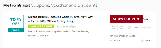 Metro Brazil Promo Code