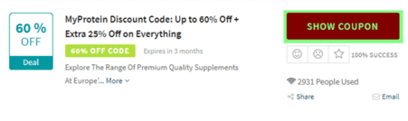 MyProtein Code
