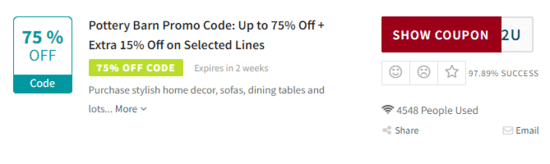 Pottery Barn Code