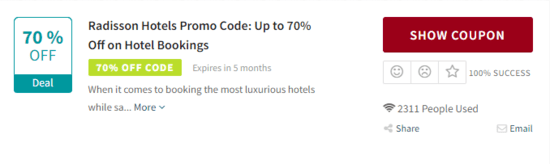 Show Radisson Hotels Promo