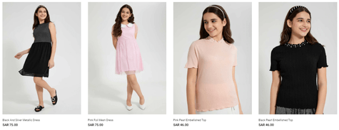 Collection of fashion wear for girls