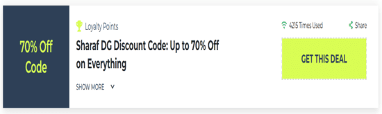 Copy Sharaf DG Promo Code