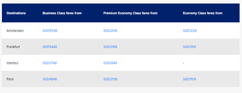 Singapore Airlines Services