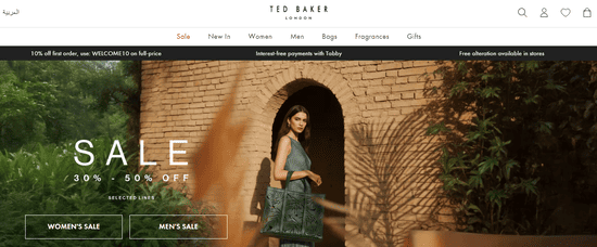 Check Ted Baker Website