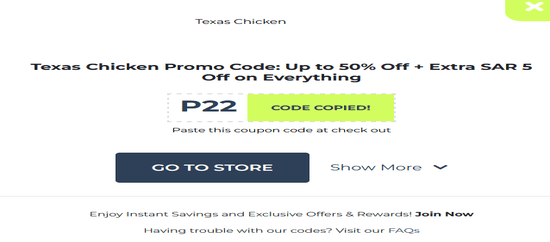 Texas Chicken Copy Code