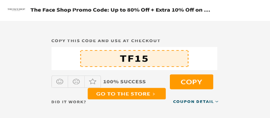 Copy The Face Shop Code