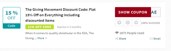 The Giving Movement Show Coupon