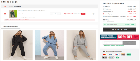 Trendyol discount Applied