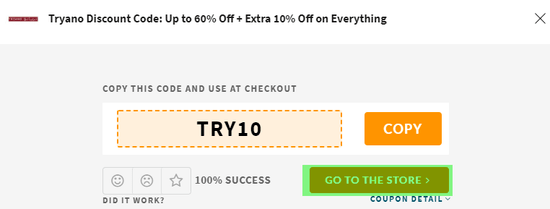 Tryano Coupon