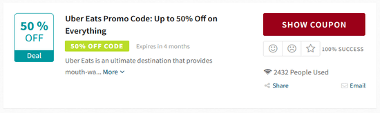 Show Uber Eats Promo