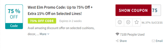 Promo West Elm Saudi Arabia Code
