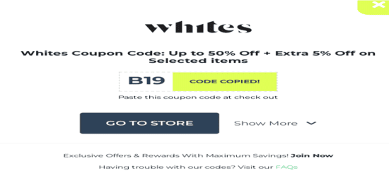 Whites Coupon