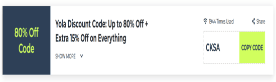 Copy Yola Promo Code